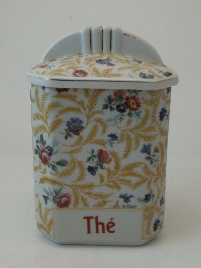 Set 4 spice pots old floral decoration