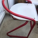 Samo brand red lab stool from the 60s
