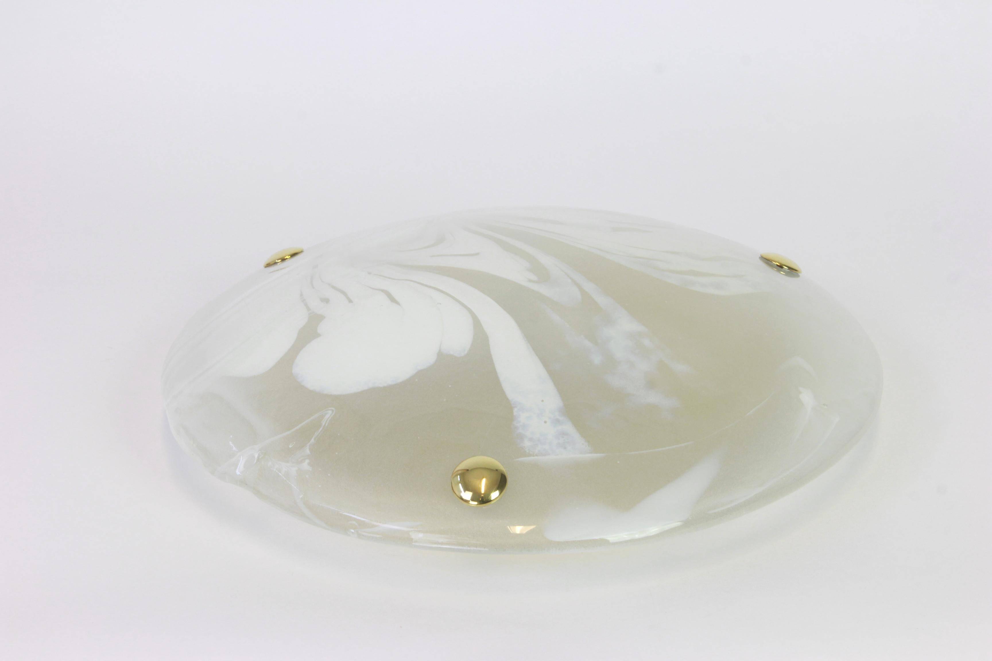 Round Murano glass ceiling light by Hillebrand, Germany, 1970s