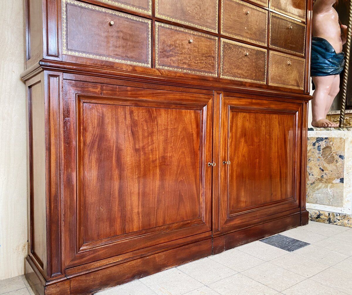Notary's cardboard maker in mahogany Restoration period