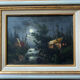 Painting j. sander alias johann jungblut (1860-1912) landscape in the moonlight