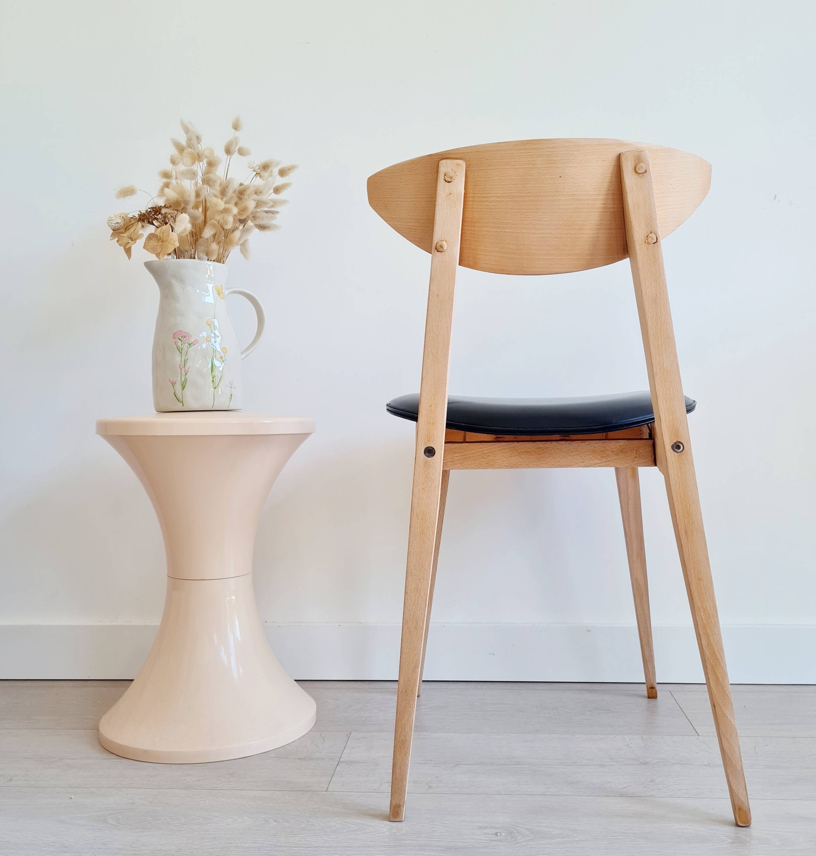 Scandinavian raw wood chair