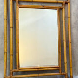 1960s rattan mirror France