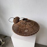 60s Ufo pendant light in Italian wicker