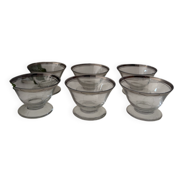 Dessert Coupes met zilverkleurige rand