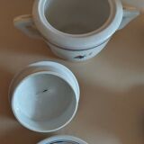 Coffee set in earthenware of Saint Amand décor Touraine eight cups