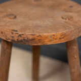 Suite of 3 brutalist stools XXth tripod feet