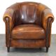Charming, classy, and comfortable sheepskin leather club armchair