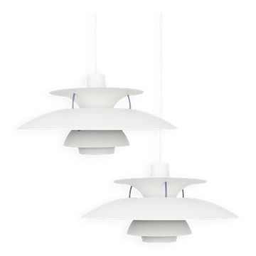 Paire de suspensions vintage PH 5 danoises par Poul Henningsen, Louis Poulsen, 1958