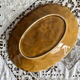 Sarreguemines barbotine oval dish with fruit decoration