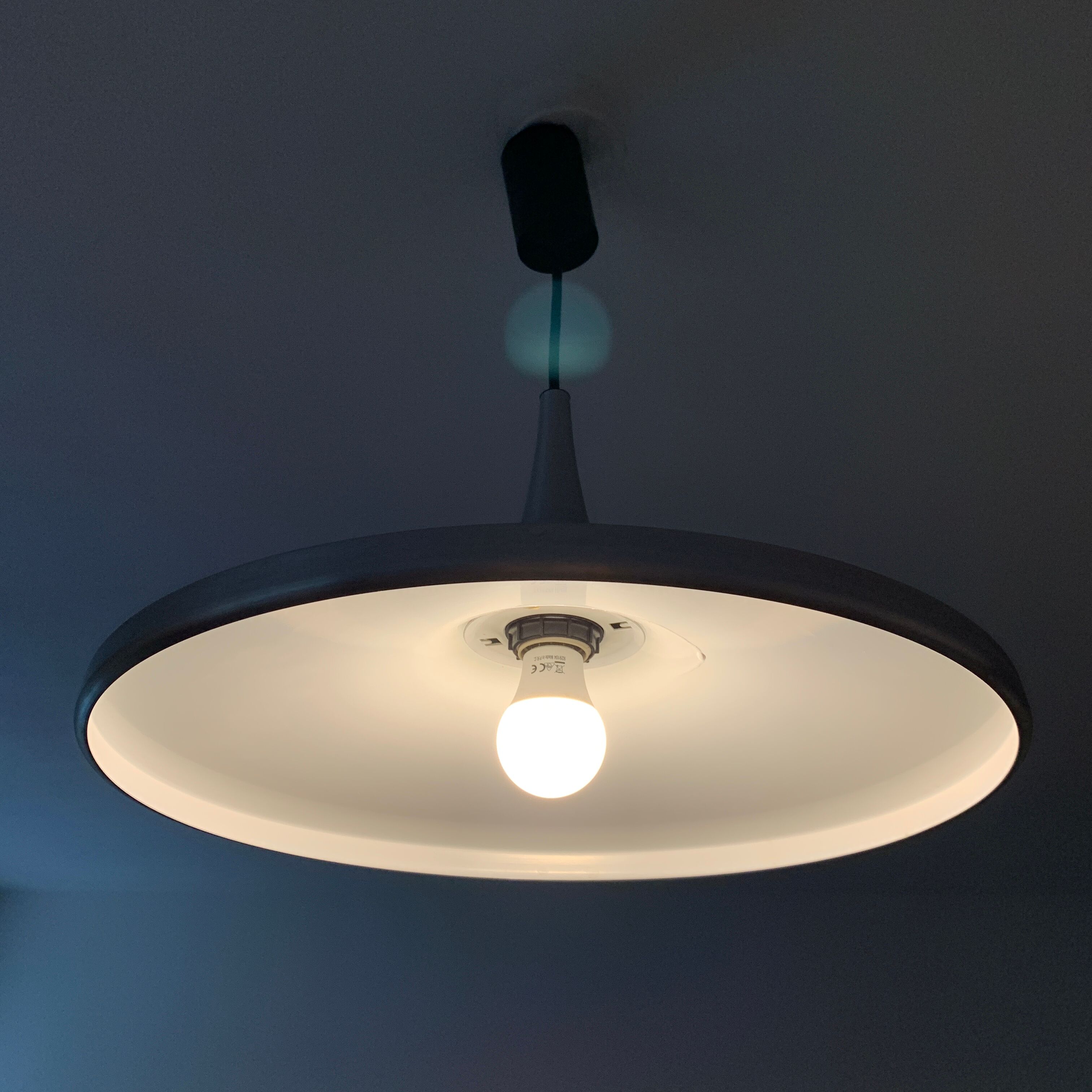 Erco vintage aluminum brushed scandinavian space age style suspension
