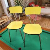 Paire chaises formica jaune