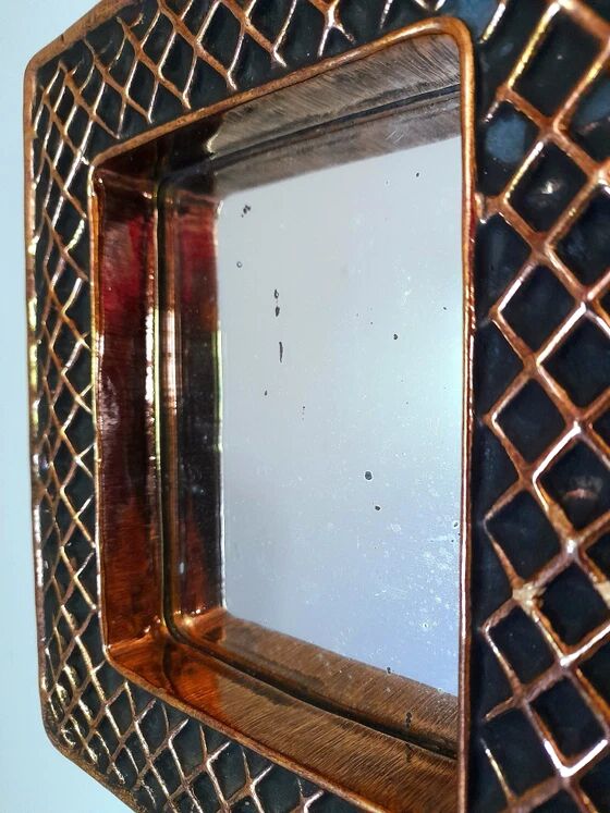 Miroir en céramique , Hendrik Thomas , Vallauris 1970