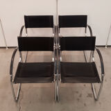Set of 4 black armchairs