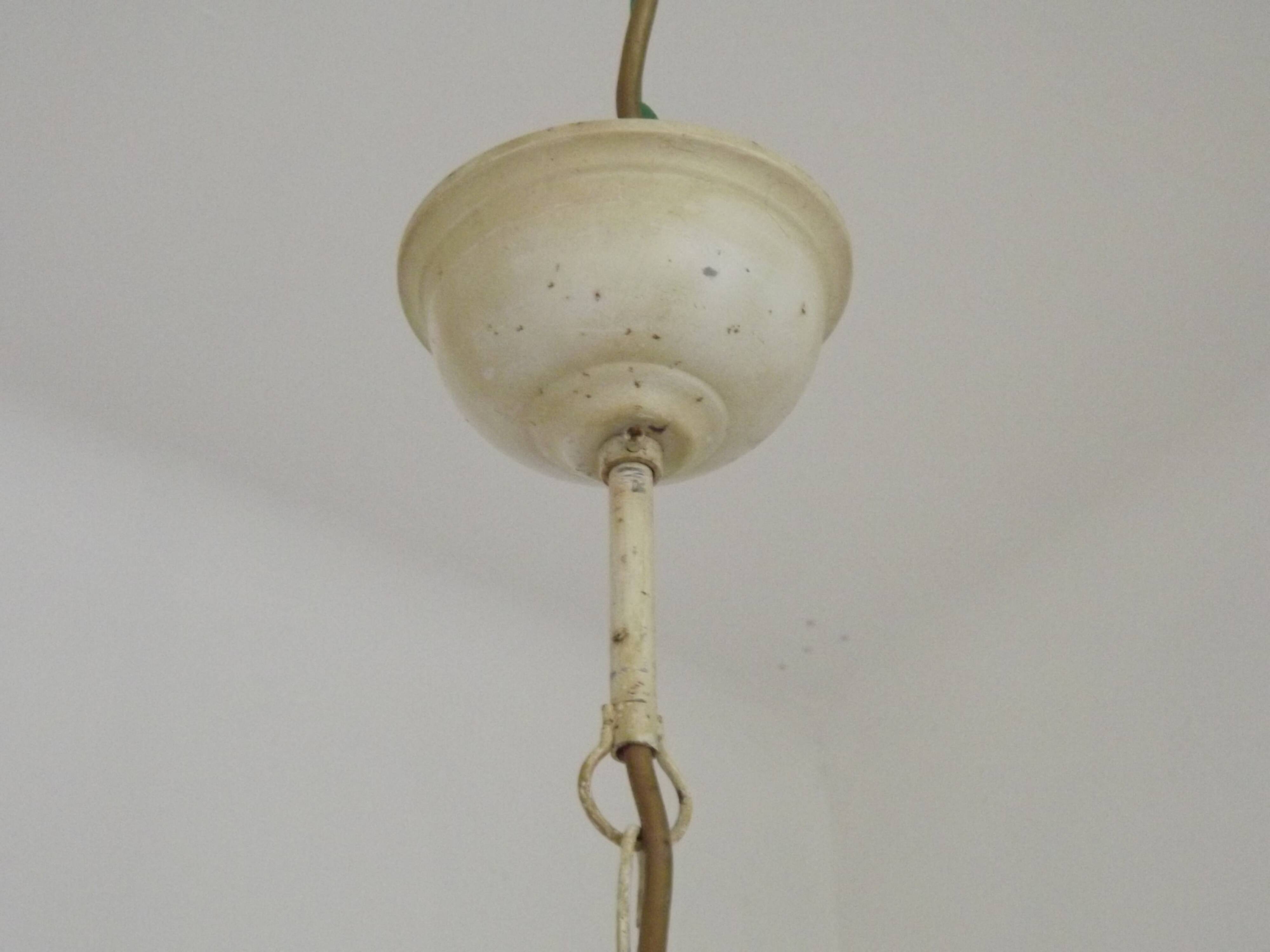 Lustre en métal à décor floral, France