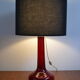 Scandinavian lamp base in red blown glass