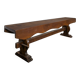 Rustic bench in large format solid oak with dowel.