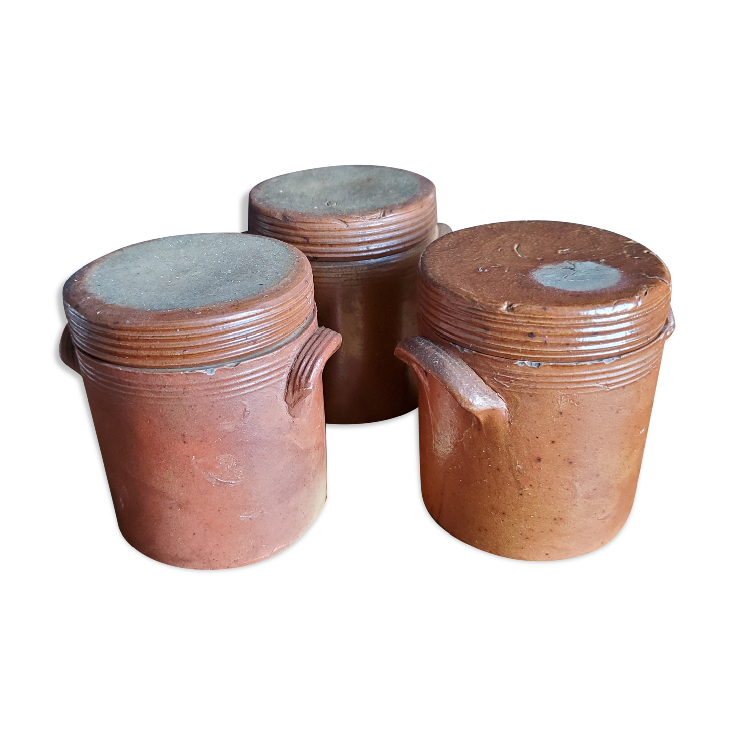 Lot de 3 pots en grès