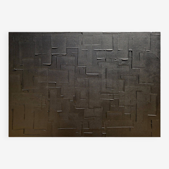 Black minimalist monochrome abstract painting painting