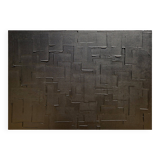 Tableau peinture abstraite monochrome minimaliste noir