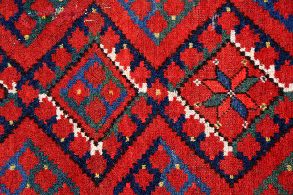 Fait à la main Red Wool Tribal Area tapis persan Turkman tapis- 160x190cm