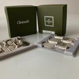 6 porte couteaux en metal argente Christofle raquette luc lanel designer