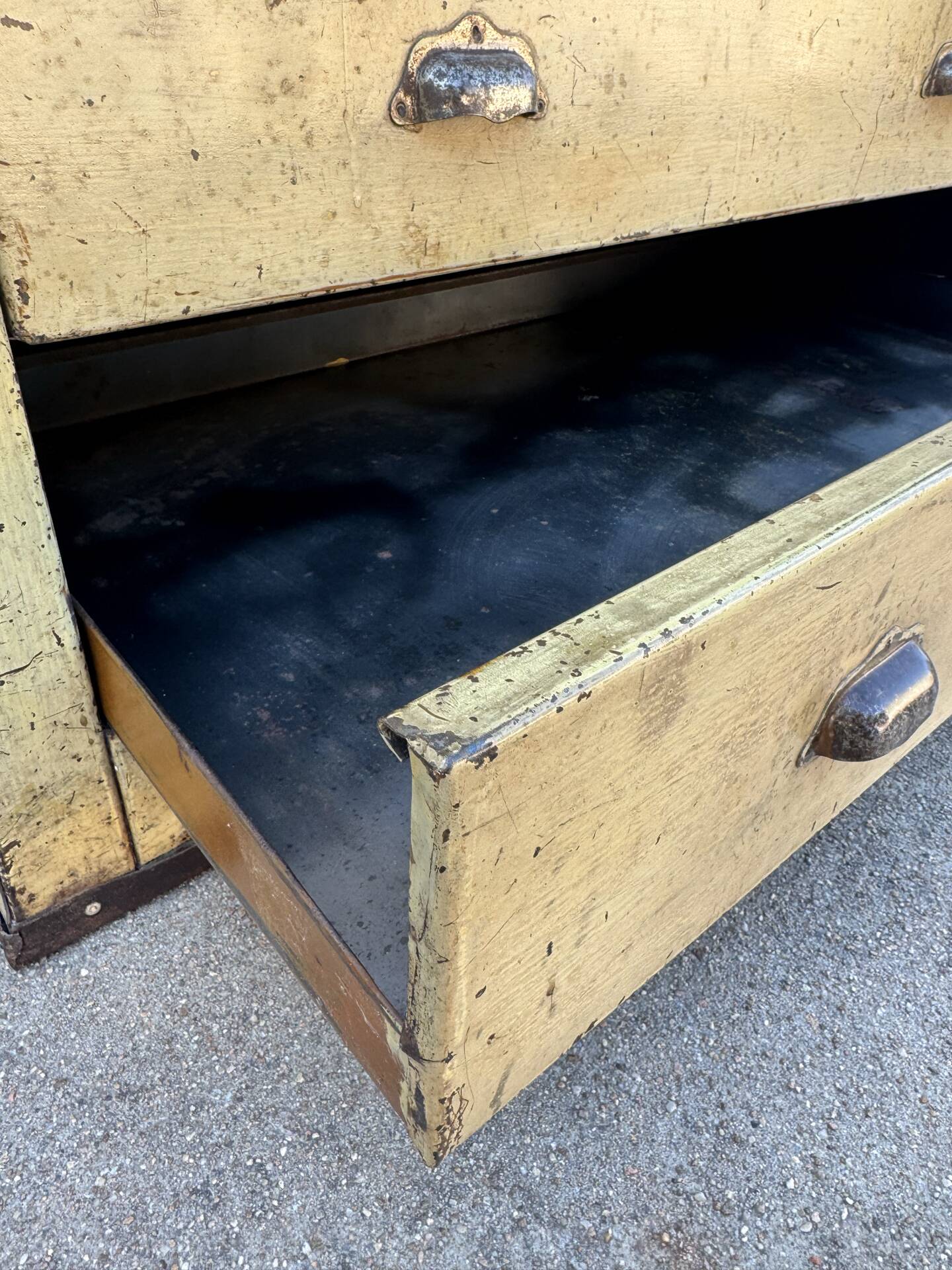 1940s iron and wood workshop furniture