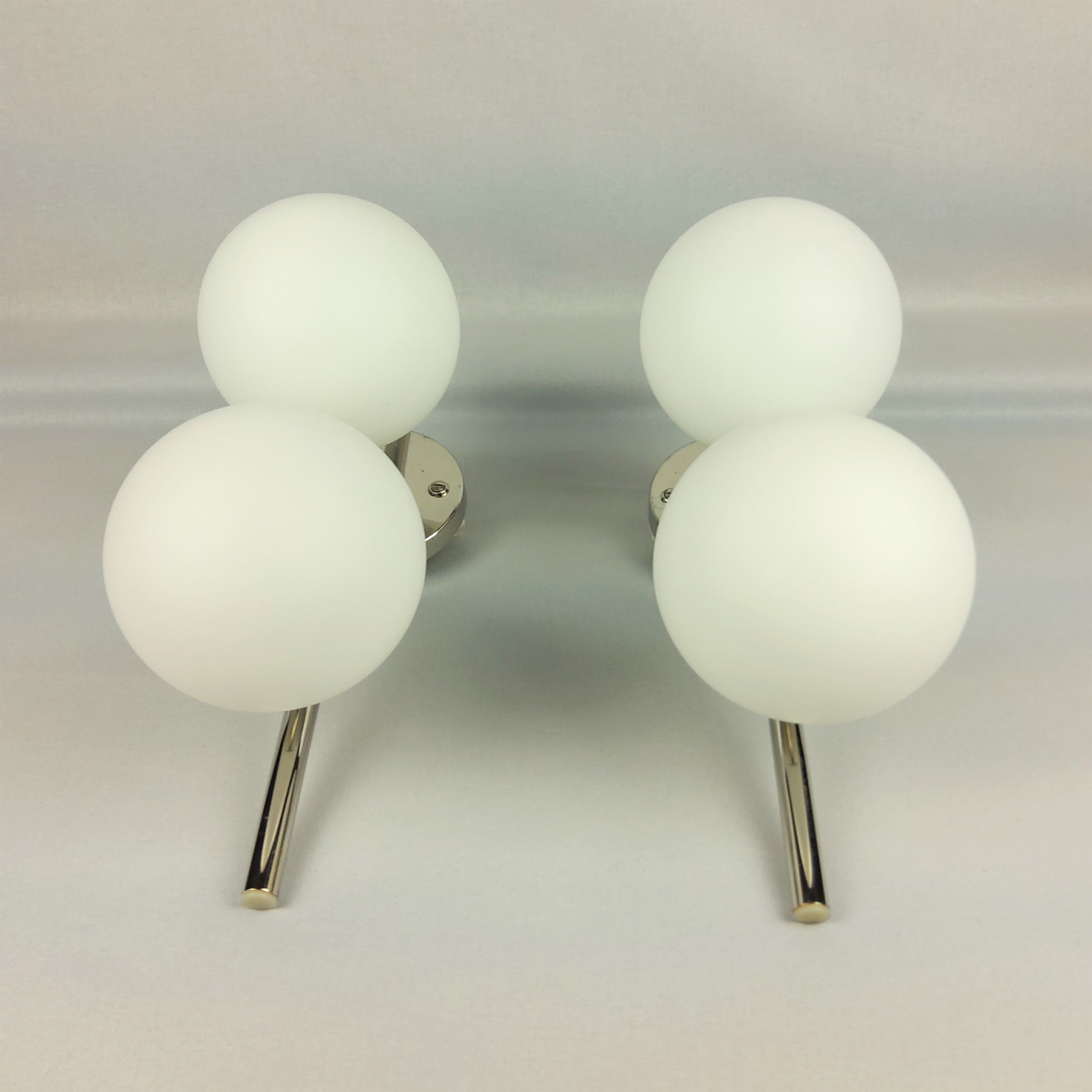 Double globe opalin sconces 1960