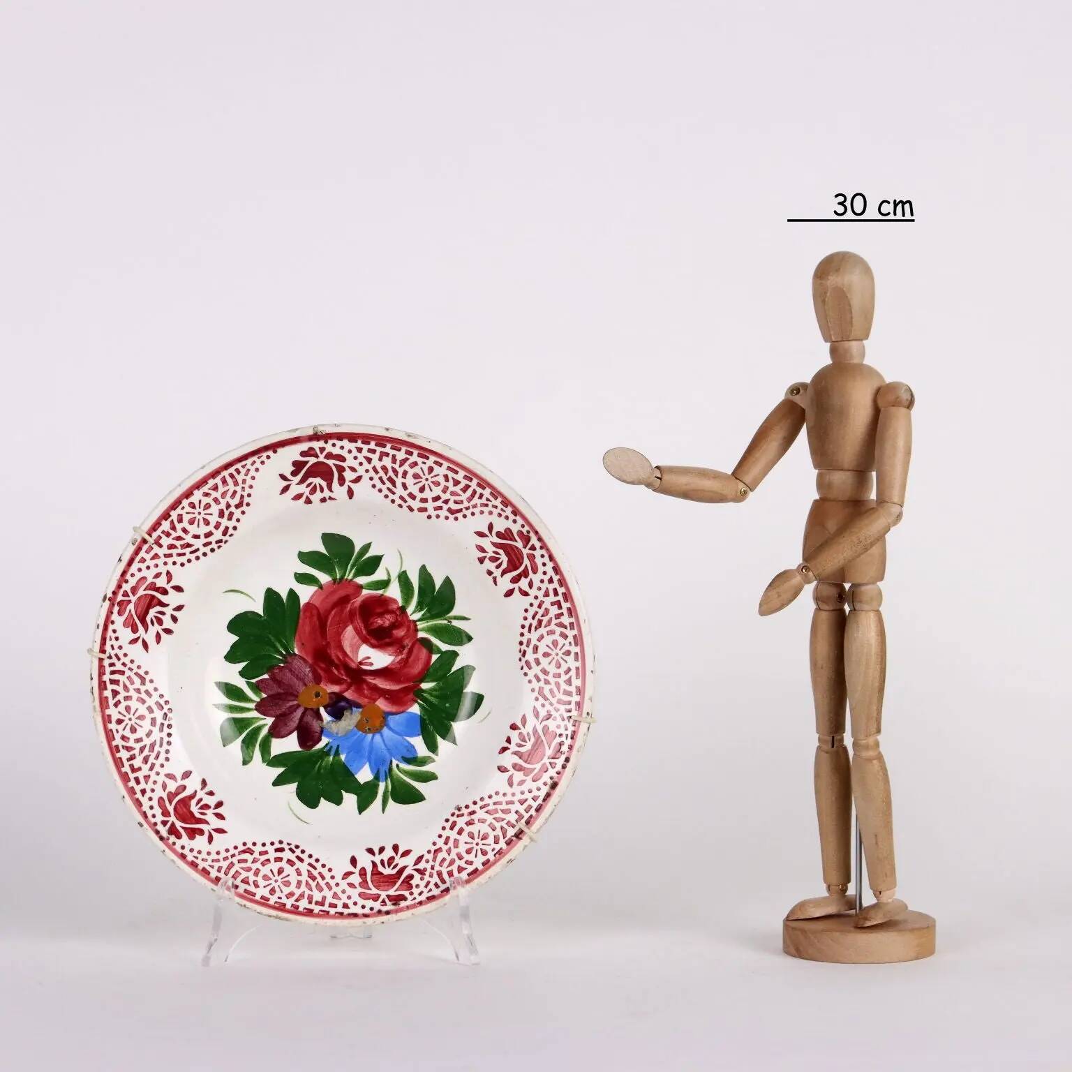 Antique majolica ceramic plate, France, 20th century