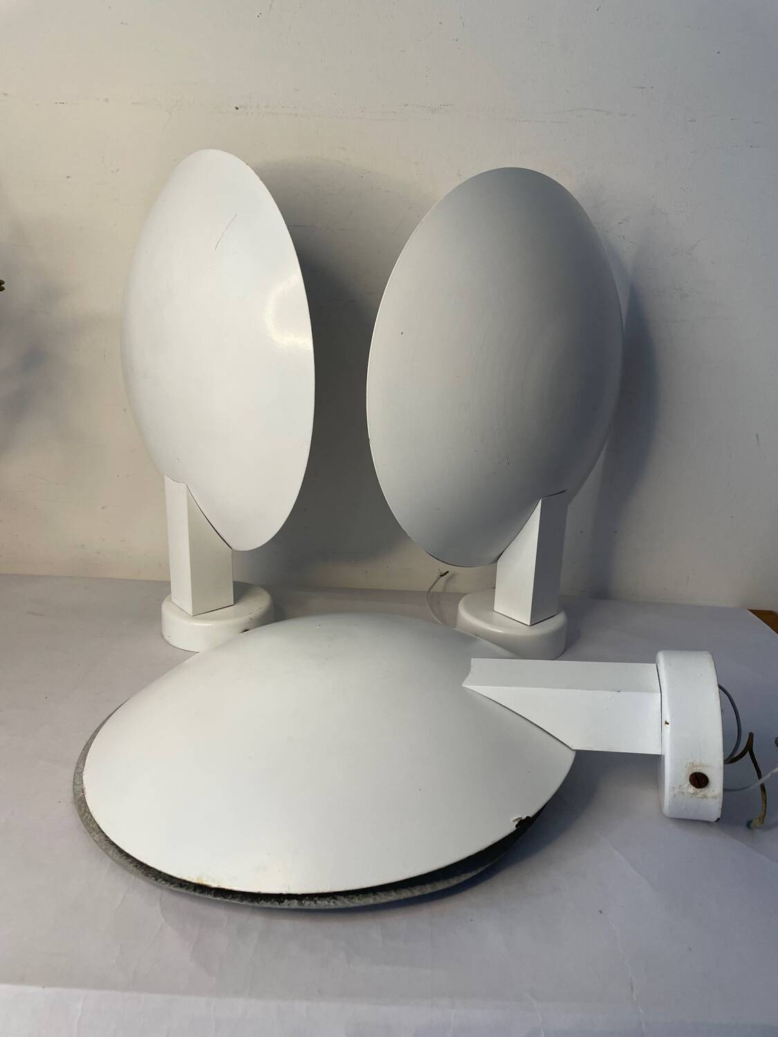 Pair of 80s metal wall lights