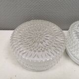 Two beautiful ceiling lights with crystal glass shades. Denmark 1980s