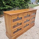 Grain chest of drawers with 9 glass drawers