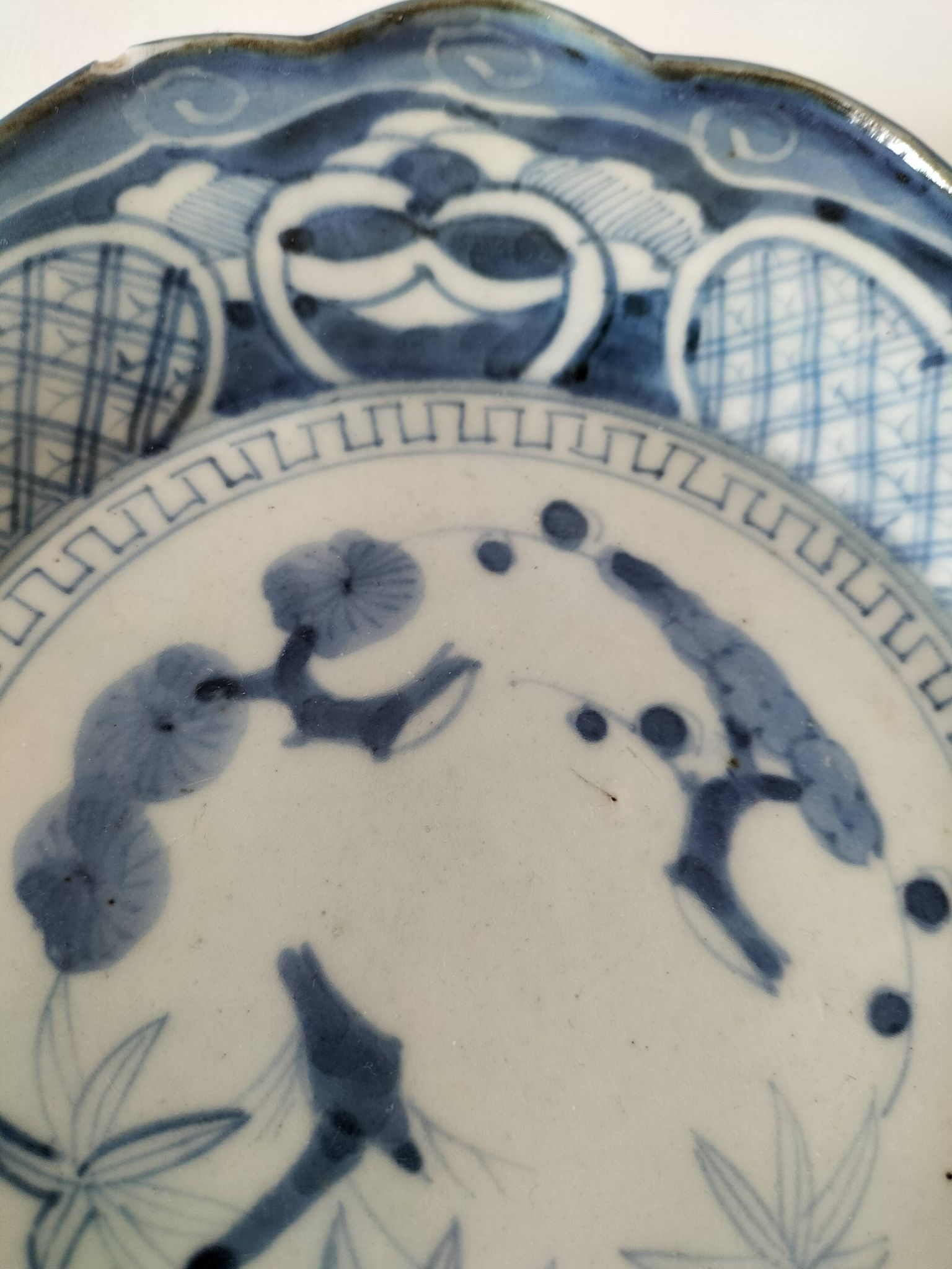 Antique Japanese porcelain cup – Arita blue decoration, late 19th century