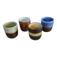 4 stoneware coffee cups