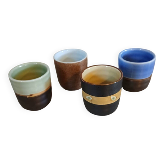 4 tasses à café en grès