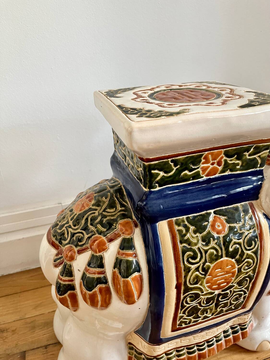 Vintage plant holder ceramic elephant