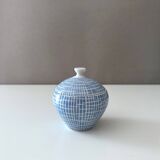 Arzberg Form 2000 “Bast” Pattern – Blue Teapot and Sugar Bowl