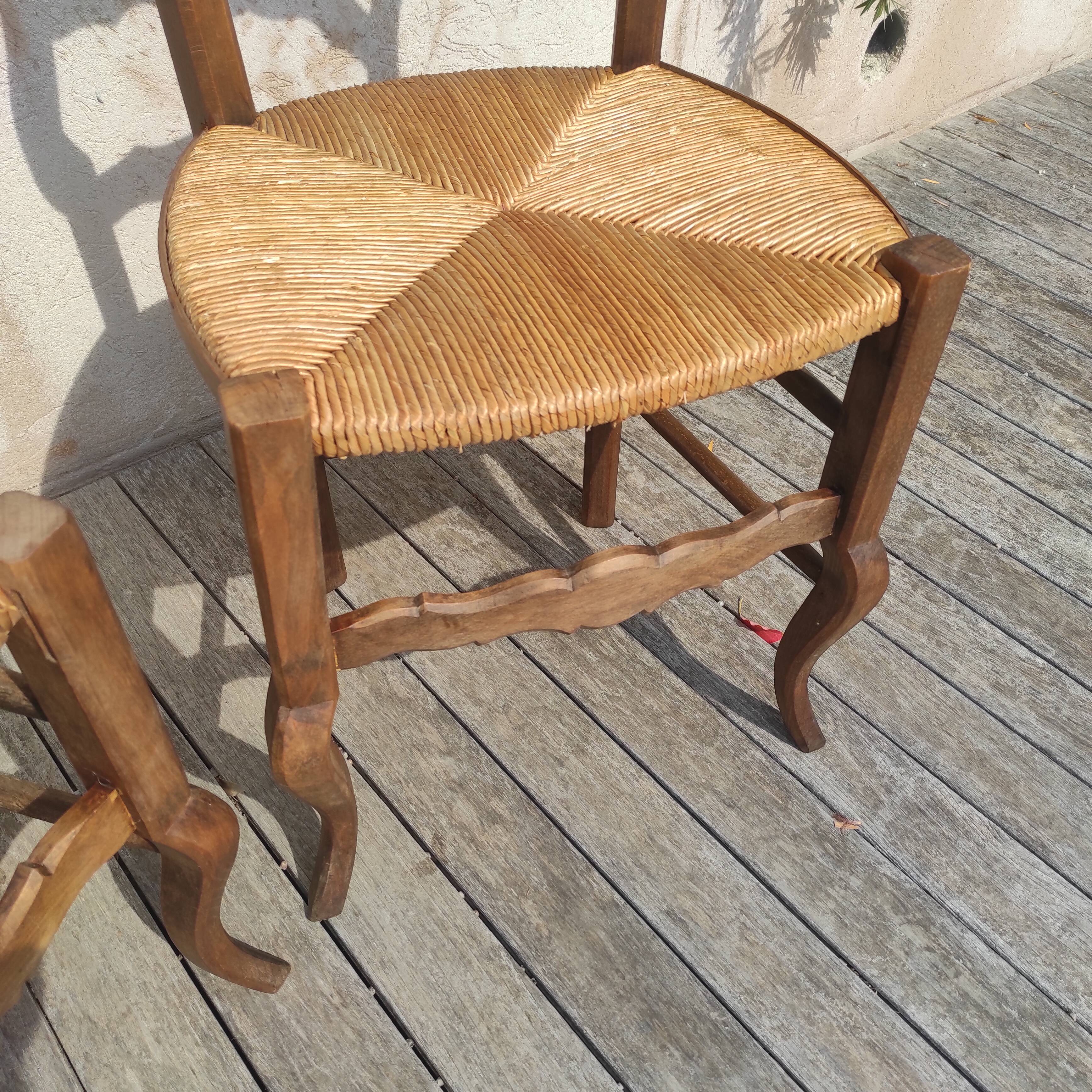 1 set of 2 rustic chairs