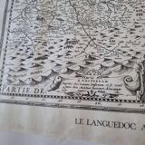 Antique engraving of the map of the southern part of Languedoc France from the