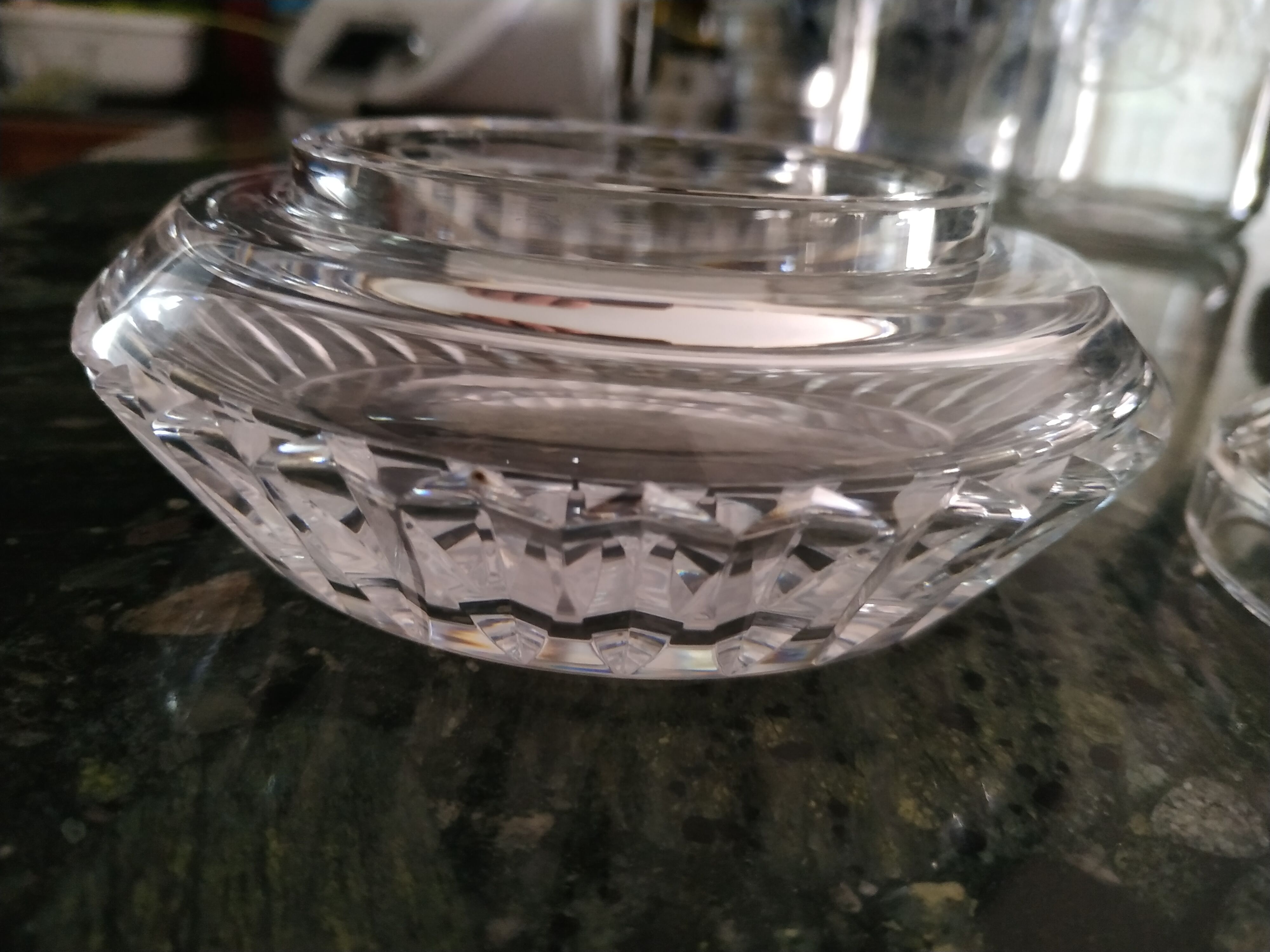 Baccarat art deco cut crystal powder box