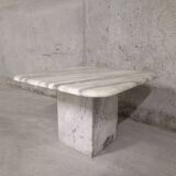 Vintage coffee table in white marble 70s