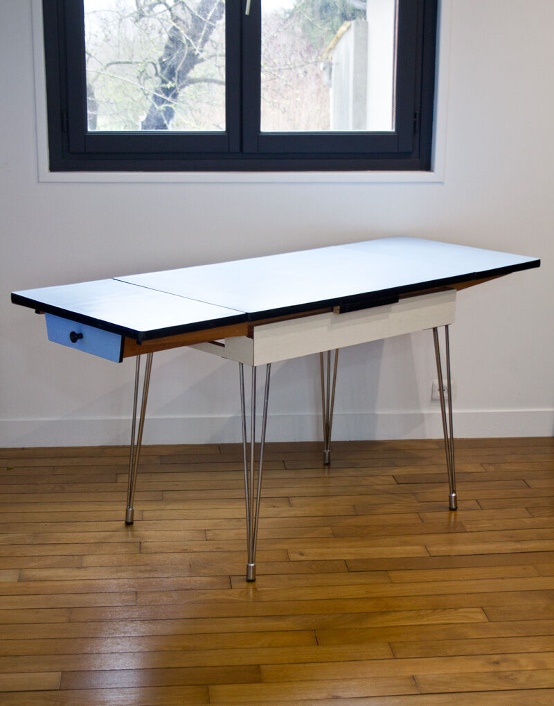 Table formica extensible pieds eiffel