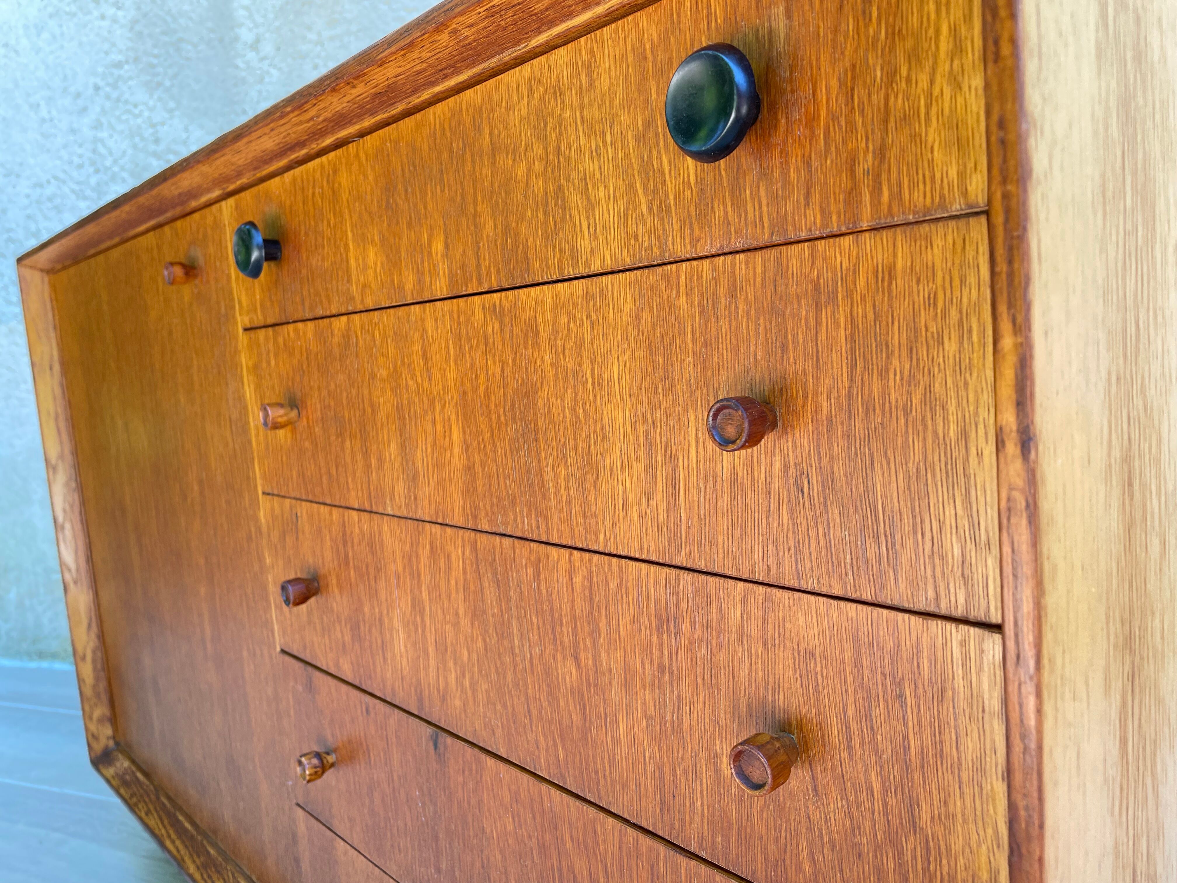 Scandinavian sideboard with 5 vintage drawers
