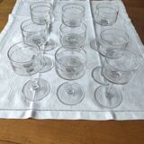 Set of 9 Anjou-style white wine glasses