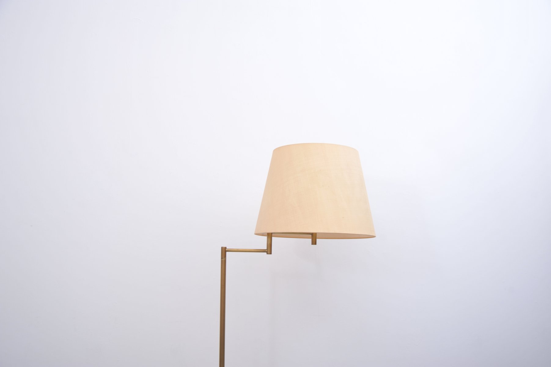 Vintage brass floor lamp with swivel arm, 1970s