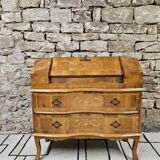 Scrétaire commode galbé marqueté