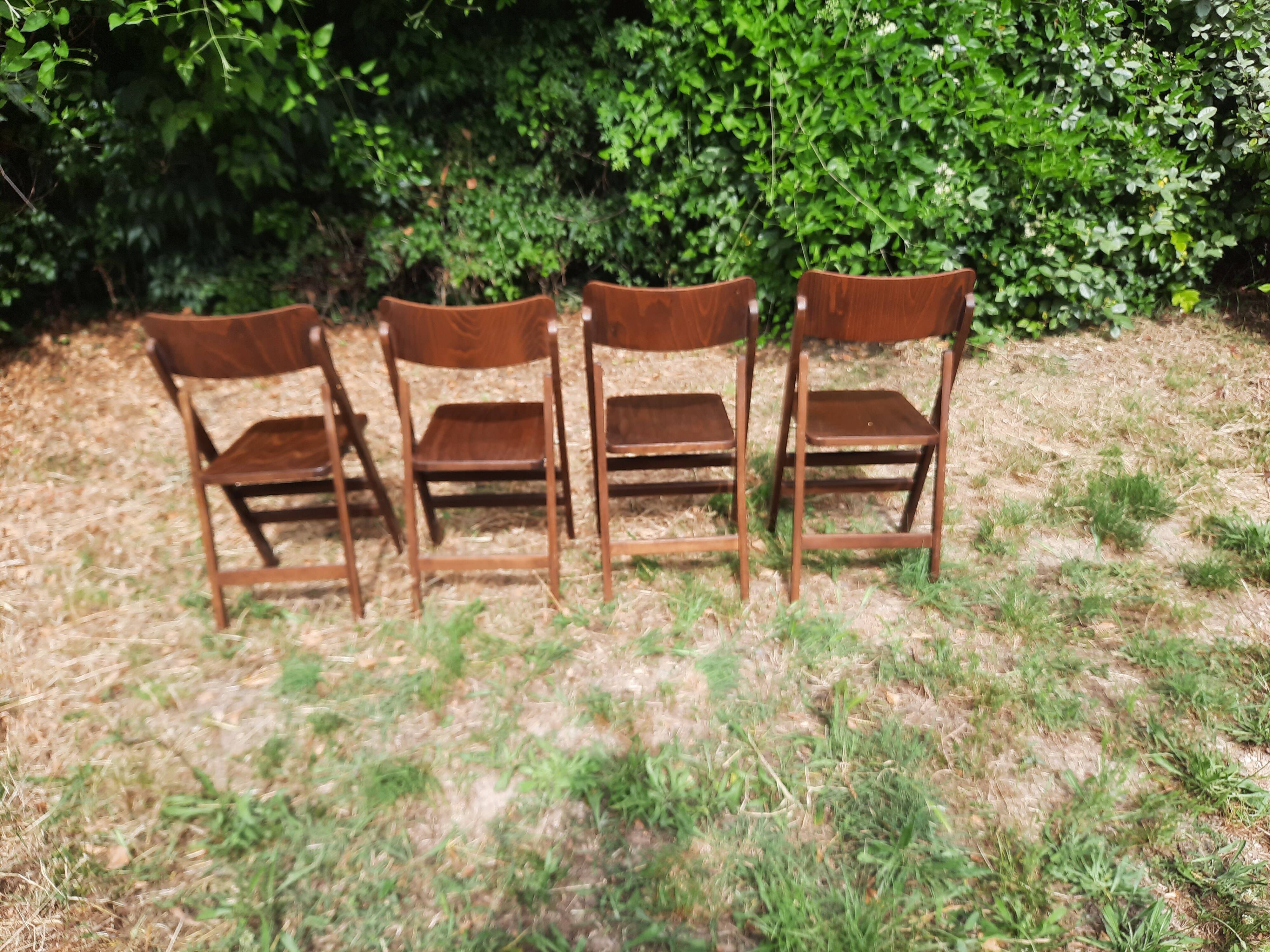 Pair of folding bistro chairs Baumann