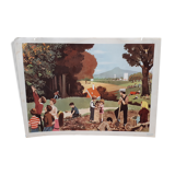 Map displays school lesson fall vintage 1967