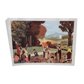 Map displays school lesson fall vintage 1967