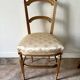 Chaise Napoléon III en bois doré et coton fleuri, XIXème siècle